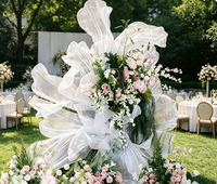 Tissu Organza Plissé Texturé Style Européen Total Link Bright, Modèle Universel pour Décoration de Mariage, Fil de Modélisation Florale