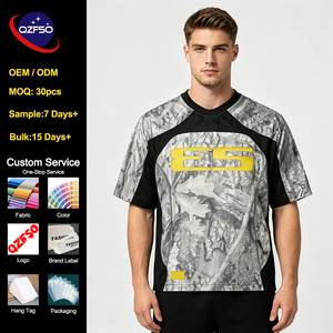 QZFSO Custom Gorpcore Hunting Aesthetic Real Tree Leaf Camo Raglan Sleeve Camouflage Shirt Breathable Mesh Panel Crewneck Jersey - Product Image 1