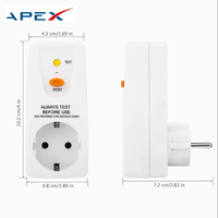 Prise électrique de sécurité anti-fuite EU IEC61540 PRCD 16A CE 240V 50Hz Blanc IP54 1 prise, résistance au feu, durable