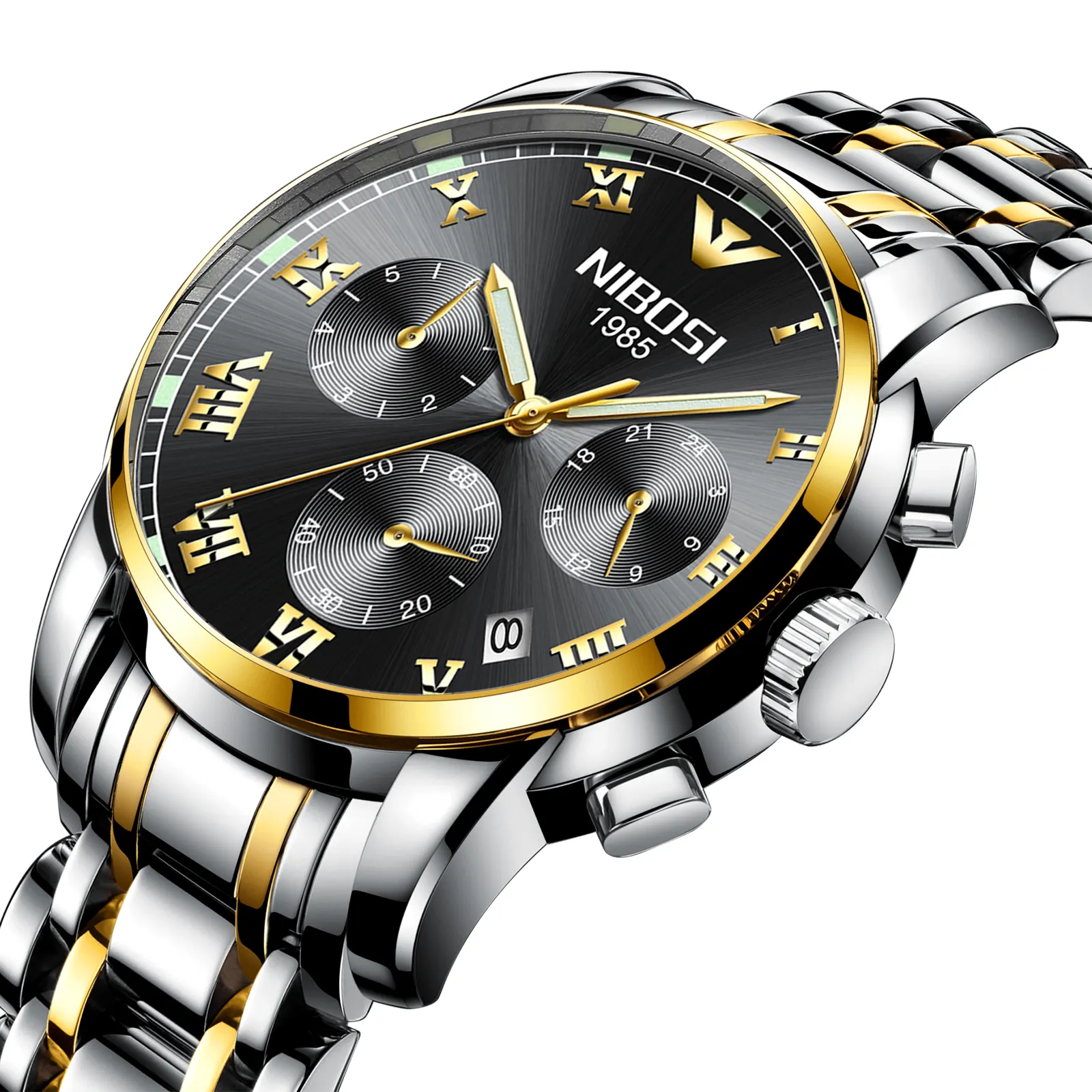 NIBOSI 2301ผู้ชายนาฬิกาข้อมือควอตซ์นาฬิกาข้อมือ Elegance นาฬิกาสแตนเลส