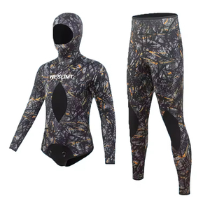 카모 스피어낚시 잠수복 5mm SCR 네오프렌 다이빙 세트 겨울 따뜻한 수영복 후드 스노클링 사냥 정장 W219 - Product Image 2