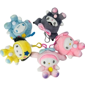 4 Inch 10Cm Kuromi <span class=keywords><strong>Kitty</strong></span> Thú Nhồi Bông Bán Buôn Mini Mặt Dây Chuyền Búp Bê Phim Hoạt Hình Nhân Vật Sang Trọng Keychain Đồ Chơi Cho Claw Máy - Product Image 6