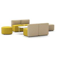 Ensemble de canapés modulaires modernes en tissu écologique et métal, mobilier commercial pour salle d'attente, bureau, hall, hôpital, école, hôtel