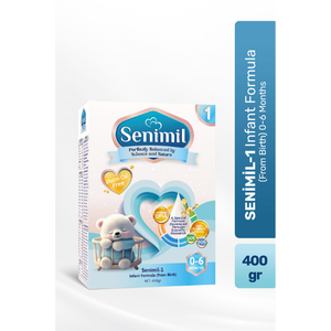 Lait infantile en poudre Senimil 1 Premium 400g Sans huile de palme Enrichi en DHA GOS FOS Sans OGM 0-6 mois Stade 1 - Product Image 1