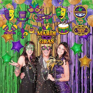 Set de Decoración para Fiesta Temática de Carnaval DAMAI, Decoraciones Colgantes de Cartón con Espirales para Mardi Gras - Product Image 3