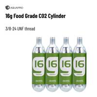 Cartouche de CO2 jetable de qualité alimentaire 16g, filetage 3/8-24UNF, bouteille en aluminium, forme cylindrique - Accessoire pour aquarium, aquascaping