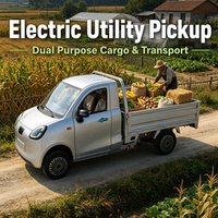 Camion de fret électrique à 4 roues, mini pick-up robuste pour la livraison en milieu agricole et urbain