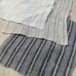 Stone Washed European Flax Jacquard Dobby <strong>Linen</strong> Fabric - Product Image 3