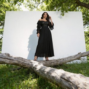 Abaya Elegante de Poliéster con Lentejuelas Bordadas para Mujeres Musulmanas, Proveedor Mayorista Personalizado OEM ODM - Product Image 1