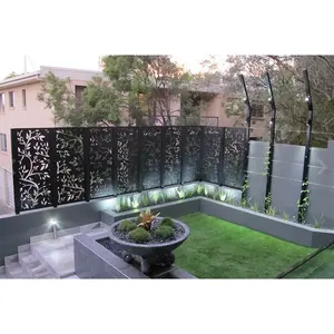 Painel de tela para decoração de jardim, painel de parede de metal com corte a laser, grade de segurança para decoração externa, cerca perfurada de alumínio com estrutura de aço de 2-10 mm