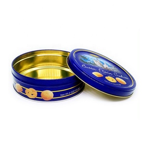Food Grade Metal Round Cookies Packaging Biscuit Tin Box