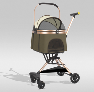 Carrito Plegable Ligero para Mascotas con Cesta Desmontable y 4 Ruedas para Perros y Gatos, Ideal para Viajes al Aire Libre - Product Image 2