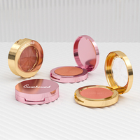 Bronzer duo poudre compacte emballages en plastique vides pour fard à joues 3gm palette d'emballage fard à joues avec miroir