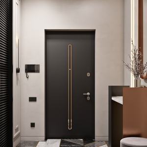 Porte d'entrée extérieure double moderne en acier inoxydable Skyland avec isolation thermique et garantie de 5 ans - Product Image 3