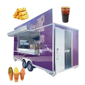 2024 नए खाद्य ट्रक बर्फ पूरी तरह से सुसज्जित ट्रेलर ट्रॉली गाड़ी पूरी तरह से सुसज्जित आइसक्रीम कॉफी फास्ट फूड ट्रक