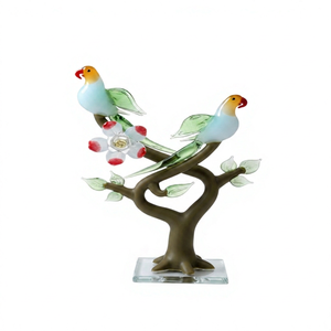Figura de Pájaros del Amor en Cristal Soplado a Mano con Diseño de Rama de Naranjo y Flor, Temática Animal, Decoración para el Día de San Valentín - Product Image 5