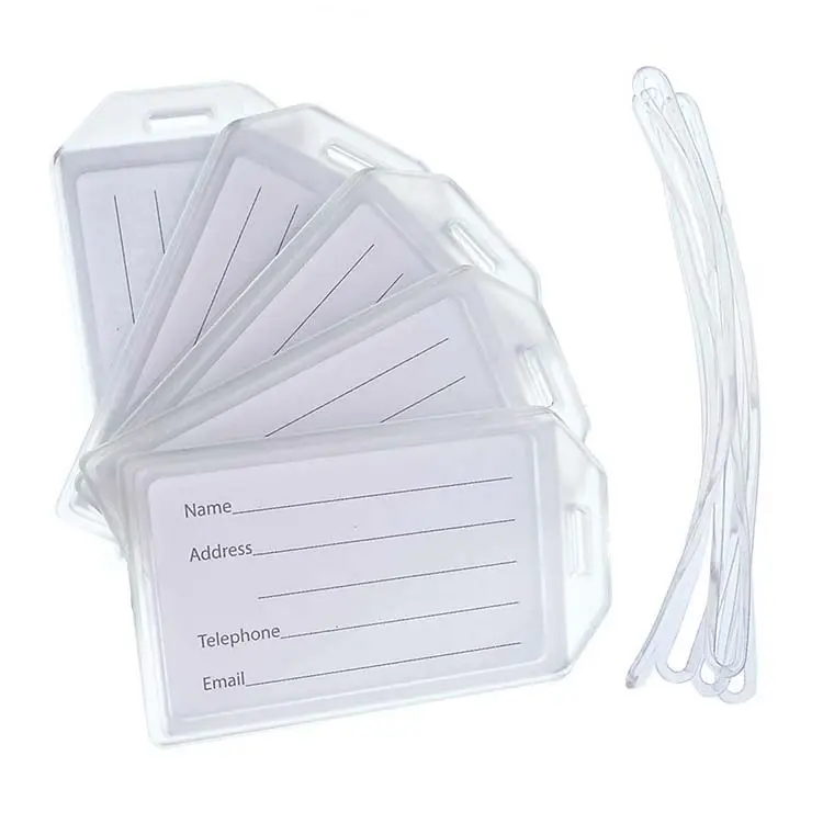 Waterproof Transparent Low Moq Clear Name Luggage Tag Set Custom Soft PVC Passport Holder And Cruise Ship Luggage Tag