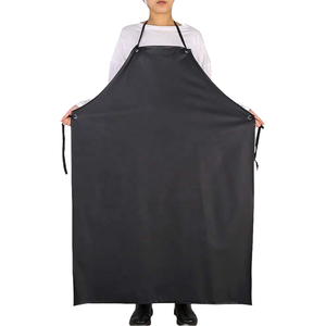 Tablier à bavette en PVC imperméable réglable Tabliers <span class=keywords><strong>de</strong></span> travail noirs pour le nettoyage <span class=keywords><strong>de</strong></span> la vaisselle Poissons Jardinage Boucher Chien Toilettage - Product Image 4