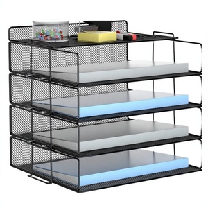 SAM Office Home - Bandeja de Malla Metálica para Documentos A4 de 4 Niveles, 20x20cm, Diseño Moderno, Organizador de Escritorio/Archivos - Product Image 3