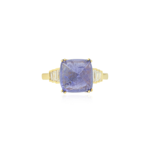 Yellow <b>Gold</b> <b>Ring</b> with Tanzanite Gemstone Elevate your style with this exquisite multistone <b>ring</b>, crafted in radiant yellow <b>gold</b> - Product Image 2