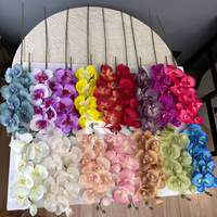 Fleur artificielle Phalaenopsis couleur Morandi 8, décoration florale pour mariage et salon