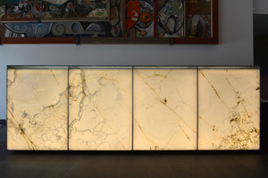 Shihui phong cách hiện đại chất lượng cao tự nhiên trắng onyx đá gạch đánh bóng Backlit mờ biệt thự bằng đá cẩm thạch trang trí nội thất khách sạn tiếp nhận - Product Image 3