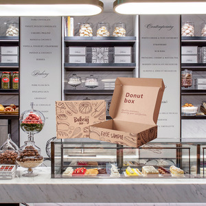 Wholesale High-End <strong>Custom</strong> <strong>Printed</strong> <strong>Donut</strong> <strong>Box</strong> Corrugated Board Food Doughnut Packaging With Embossing Matt Lamination Features - Product Image 6