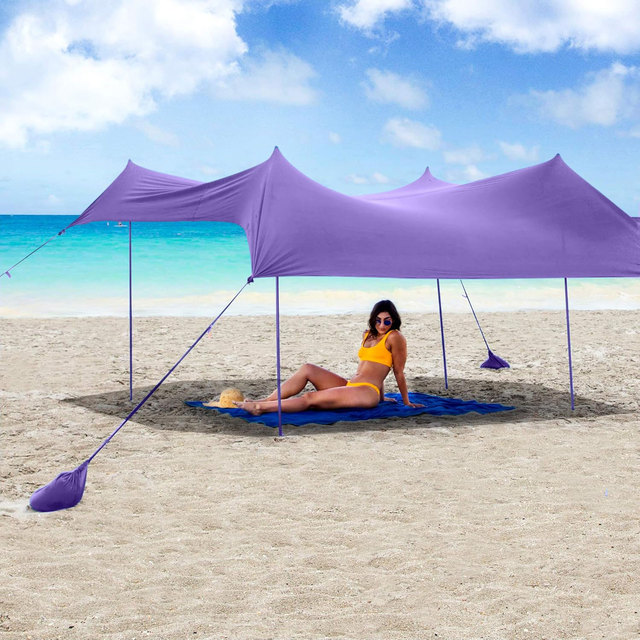 Bestex Custom UPF 50 Windproof Beach Shade Sun Shelter Quick Set up Outdoor Changing Beach Canopy for Backyard and Camping