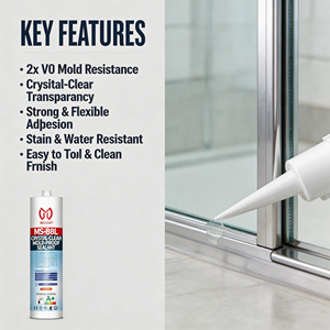 INGADA MS-88L Kristallklarer Schimmelresistenter Dichtungskitt - Product Image 4