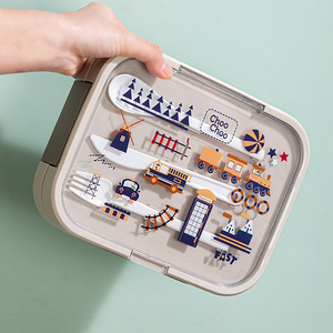 Juego <span class=keywords><strong>de</strong></span> fiambreras creativas bonitas a prueba <span class=keywords><strong>de</strong></span> fugas para niños, fiambreras con tapa <span class=keywords><strong>de</strong></span> plástico con cubiertos para la escuela trasera - Product Image 5