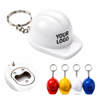 Mini porte-clés professionnel personnalisé en plastique rigide, porte-clés en forme de casque de chantier avec ouvre-bouteille, porte-clés en plastique de sécurité