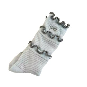 Calcetines Largos para Mujer, Transpirables, Absorbentes de Sudor, en Gris, Azul, Negro y Blanco Hueso, de Poliéster, para Jóvenes de 18 a 40 Años - Product Image 4