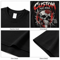 T-shirt en coton uni de couleur unie, coupe ample et surdimensionnée, 280 GSM, avec impression graphique streetwear pour hommes, vente en gros OEM