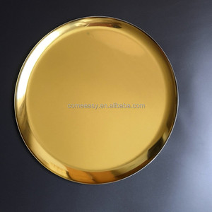 Vassoio Ovale Moderno in Stile Europeo, Dorato, Monostrato in Acciaio Inossidabile con Fondo Piatto per Dessert Occidentali - Product Image 1