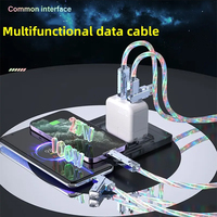 Kabel pengisi daya Universal 4 in 1, kabel pengisi daya USB All in 1 1 1M 100W PD 6A semua dalam satu USB A/C ke C/L 4 in 1 untuk iPhone Android