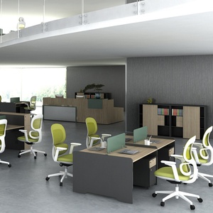 Customized Commercial Furniture <b>Screen</b> Desk Office <b>Partition</b> Workstation Compartment 4 People Office Desk Office Furniture - Product Image 3