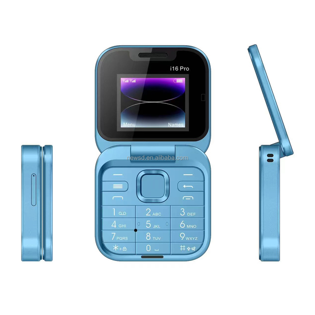 2024 New Design I16 Pro 1.77inch Mini Size Folding Feature Phone Dual Sim Dual Standby Cheap Price