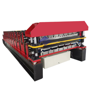 Used Automatic Single Layer Glazed Steel Colored <b>Tile</b> Roll Forming Machine PLC Control Featuring Motor Bearing Gear Engine - Product Image 1