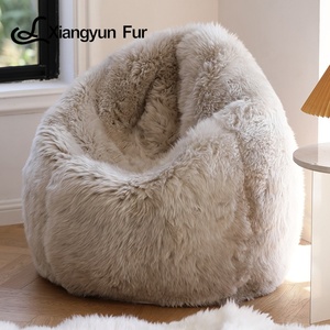Nouveau Design de meubles d'intérieur en peau de mouton pouf doux Relax fauteuil paresseux en peau de mouton - Product Image 3