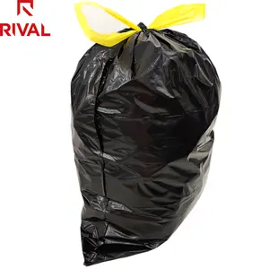 Heavy Duty biodegradable plastic drawstring garbage 13 Gallon Clear Trash Bags Large Clear Plastic Refuse Garbage Bags