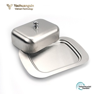 Plato para mantequilla de acero inoxidable con tapa, bandeja rectangular para servir, para uso en la cocina - Product Image 6