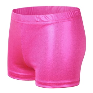 2025 Hot Sale Cheap Low MOQ Metallic Shiny Spandex Children Kids Girls Children Black Gold Pink Dance <strong>Gymnastics</strong> <strong>Shorts</strong> - Product Image 1