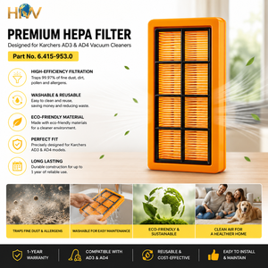 ไส้กรองฝุ่น HEPA แบบล้างทำความสะอาดได้ HNW สำหรับเครื่องดูดฝุ่น Karcher AD3 AD4 6.415 953.0 สำหรับใช้ในครัวเรือน มีบริการปรับแต่งได้ - Product Image 2