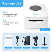 Printer Label Thermal Desktop 4 inci dengan Perekat, Mesin Cetak Barcode Nirkabel untuk Pengiriman dan Bisnis Kecil