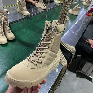 Bottes de sécurité de sport jungle, couleur beige, fabrication directe, fermeture éclair latérale, embout en acier intégré - Product Image 4
