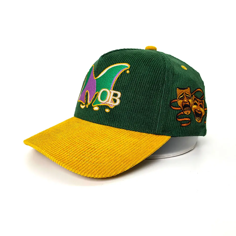 Multi Color Vintage Custom Hip-hop bordado en blanco de pana 6 paneles Snapback papá sombrero gorra de béisbol