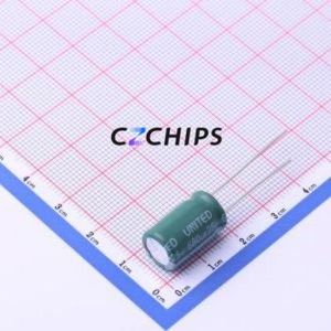 Condensateur électrolytique en aluminium à montage traversant LW681M0251016PE4, montage traversant, D10xL16mm 680uF 20% 25V 1.05A-100kHz - Product Image 1