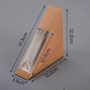 Scatola Sandwich in carta triangolare per imballaggio con stampa scatola pieghevole in cartone Sandwich usa e getta scatola per <span class=keywords><strong>Pizza</strong></span> Flexo - Product Image 4