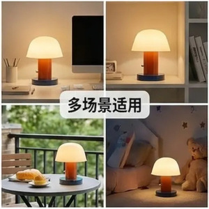 Mushroom Table Lamp Led Touch Control Rechargeable Cordless Nordic Style Bedside Night <b>Light</b> Decorative Ambient <b>Lighting</b> - Product Image 5