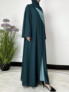 Conjunto de Abaya de Lujo Modesto ODM Dubai con Hiyab y Burqa a Juego - Elegante Ropa Musulmana Antiarrugas para Ramadán - Product Image 3